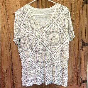 Lands' End Gray and Tan Short Sleeve T-Shirt